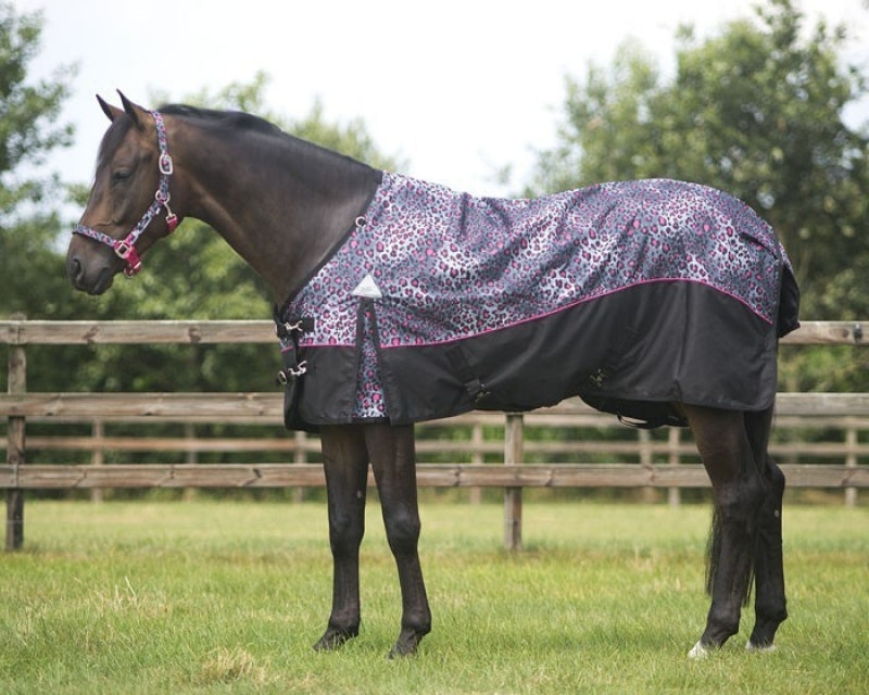 Regendeken luxe 0 gram met fleecevoering Pink Leopard qhp