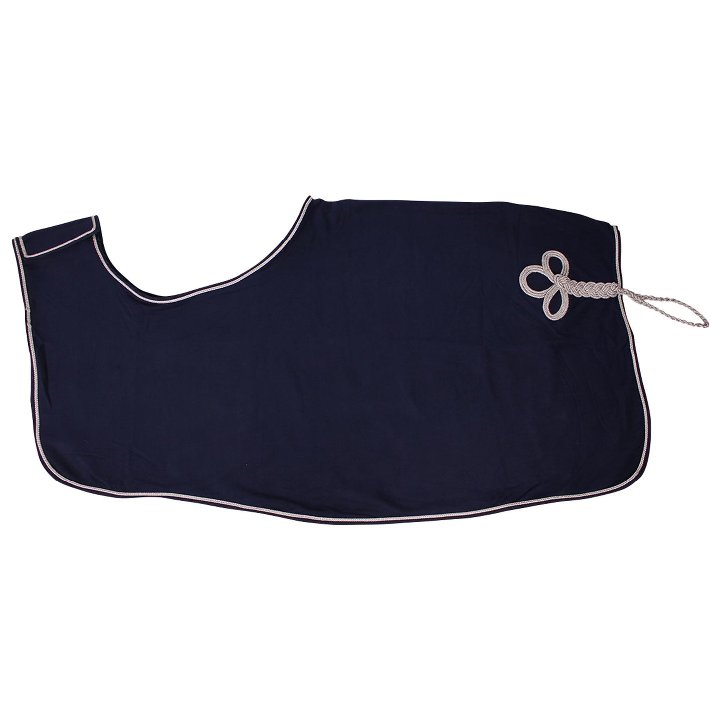 Uitrijdeken fleece blauw/zilver met ornament