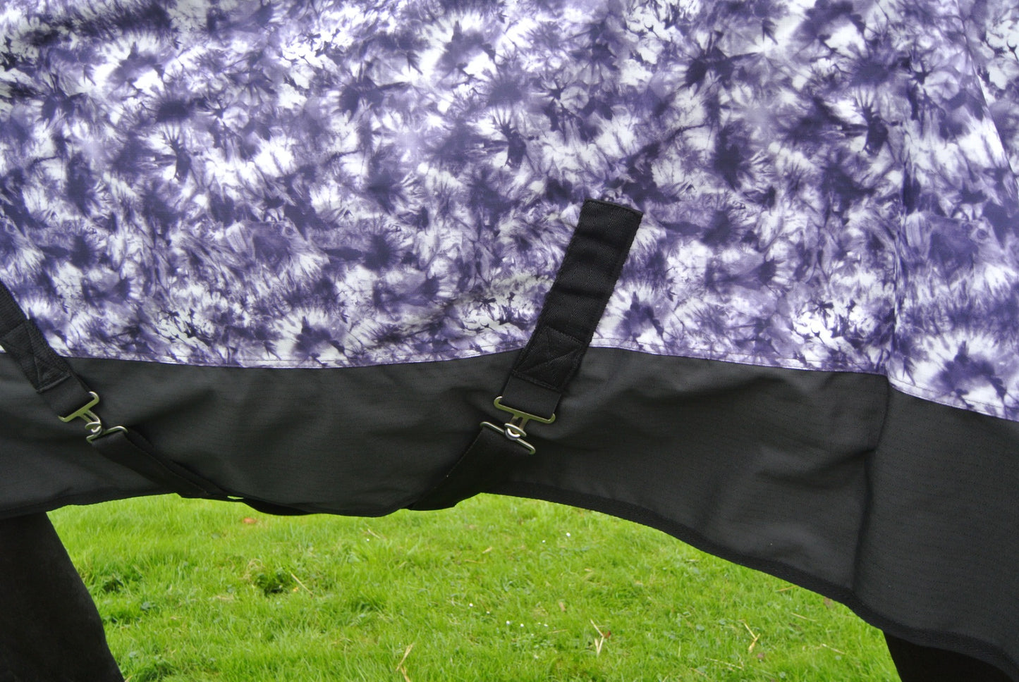 Regendeken de luxe 0 gram met fleecevoering Zwart/paars