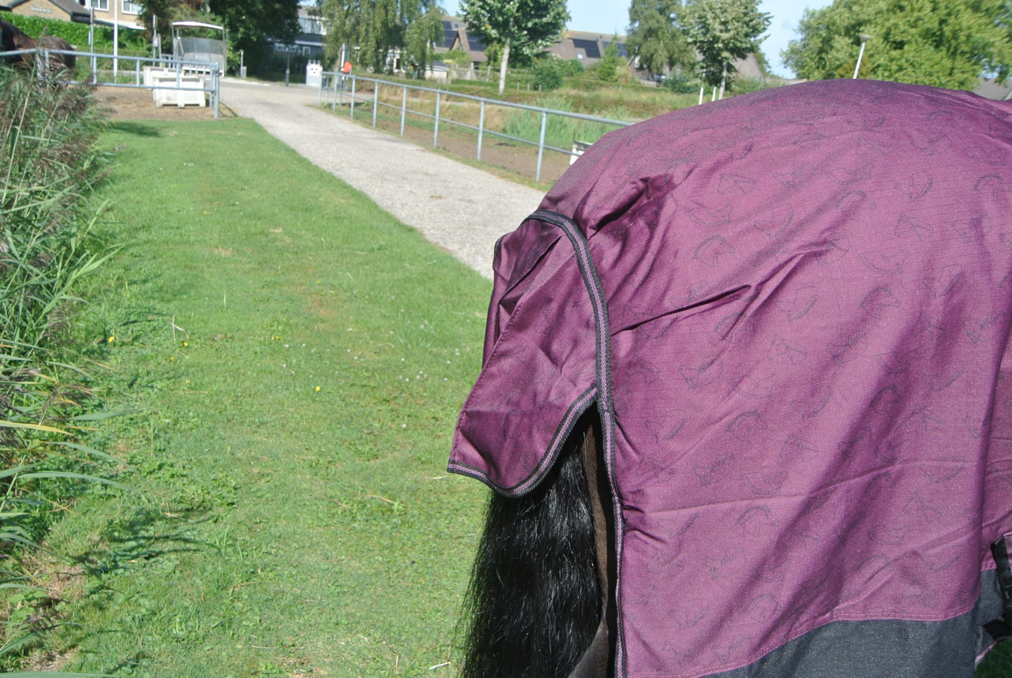 Regendeken de luxe 300 gram Zwart/wine red