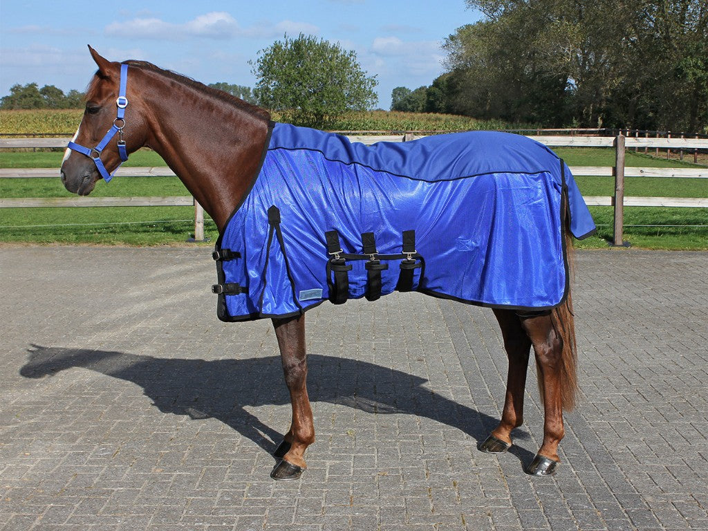 Deken vliegen Combie met waterdichte bovenkant blauw QHP