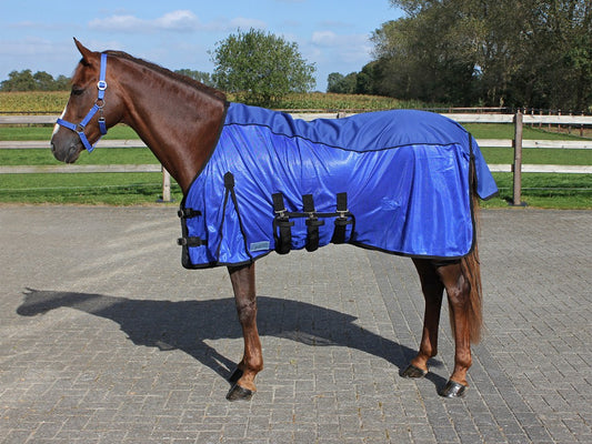 Deken vliegen Combie met waterdichte bovenkant blauw QHP