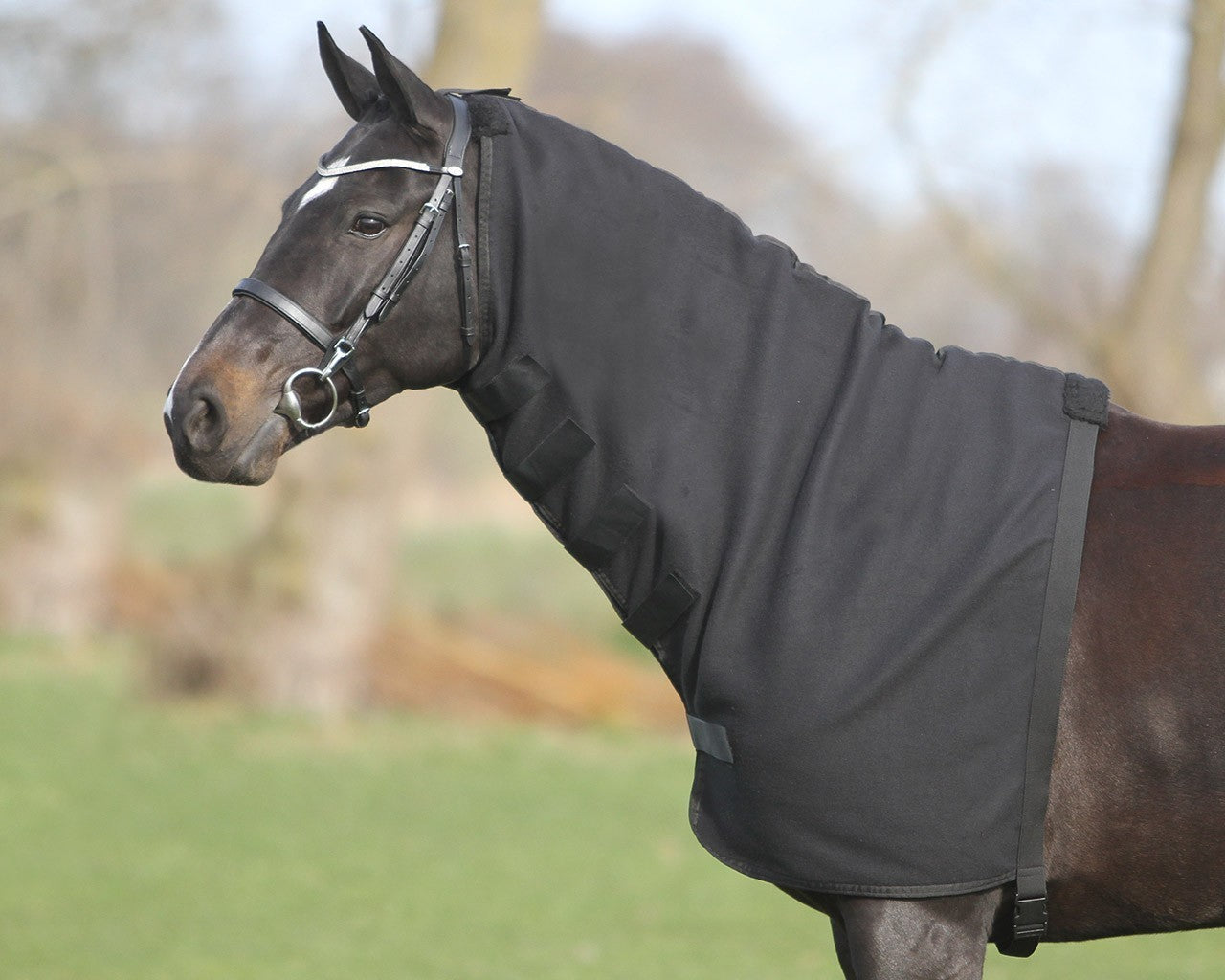 Losse hals van fleece zwart