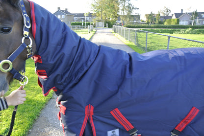 Buitendeken luxe met hals 300gr Navy paardendeken