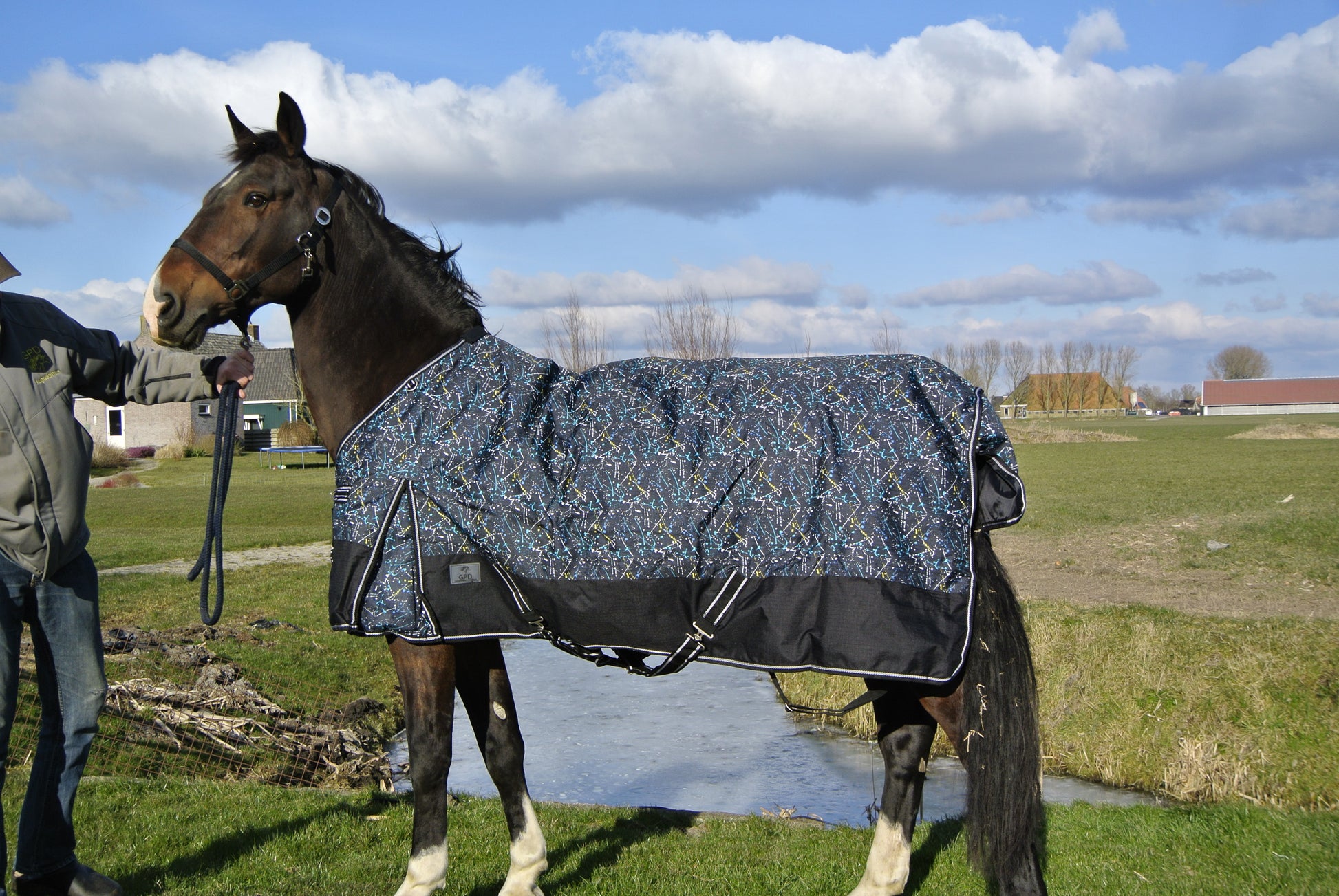 Buitendeken Regendeken luxe o gram met fleecevoering spetter