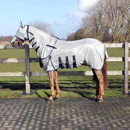 Deken vliegen nek+hoed grijs qhp