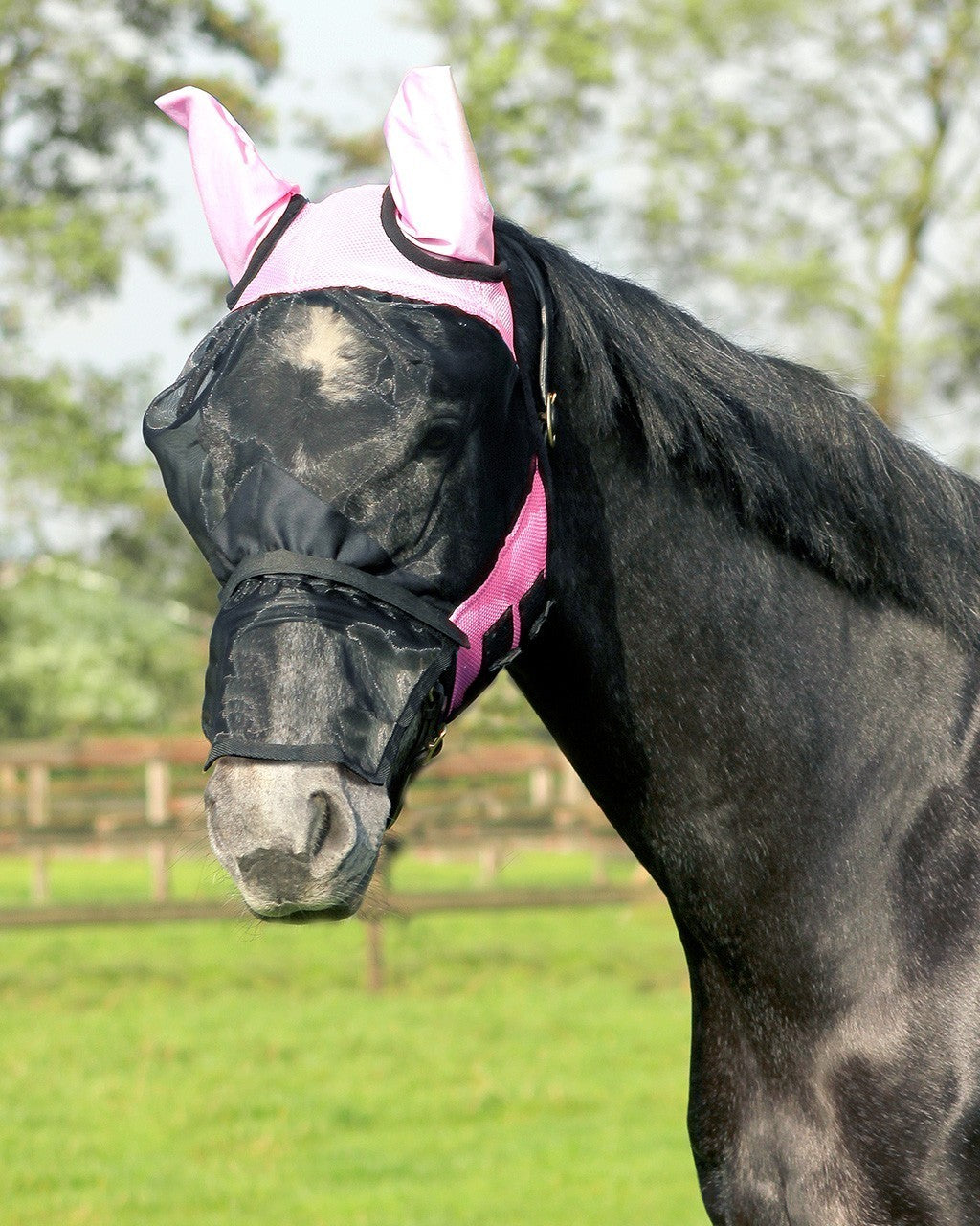 Vliegenkap met afneembare neusflap Roze