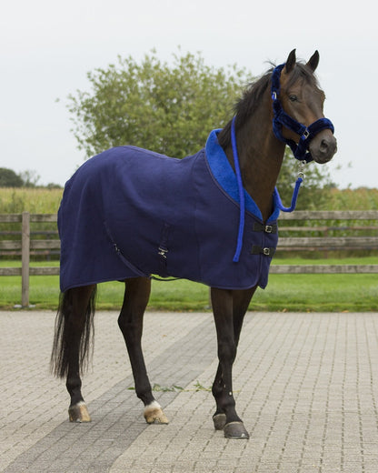 Alaska teddyfleece zwart/rood paardendeken