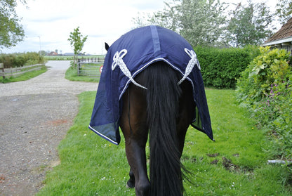 Vliegendeken met ornament  blauw