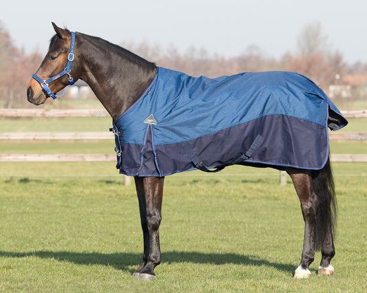 REGENDEKEN LUXE 0 GRAM MET FLEECEVOERING GRAPIHIC PAARDENDEKEN