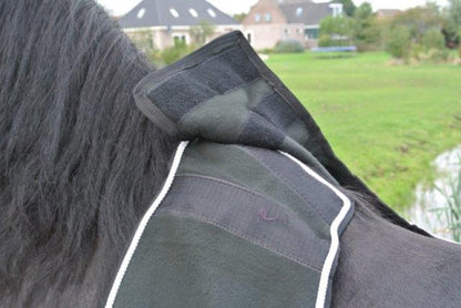 Uitrijdeken fleece blauw/zilver met ornament