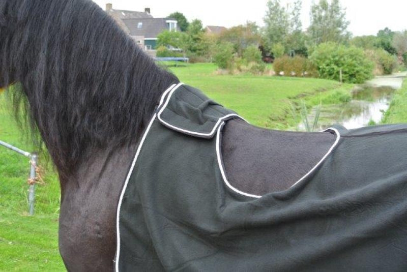 Uitrijdeken fleece blauw/zilver met ornament