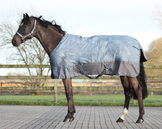 Regendeken luxe 0 gram Met fleece voering Graphite paardendeken