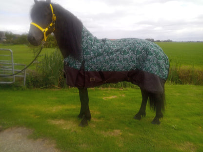 Regendeken luxe 300gram met halve hals Green/swirl buitendeken