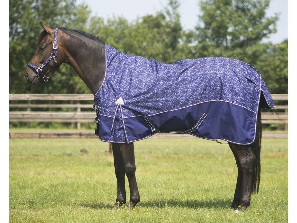 Regendeken luxe met fleecevoering halve hals Lightning paardendeken | Goedkopepaardendekens.nl